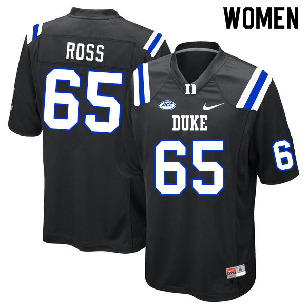 Women #65 Colin Ross Duke Blue Devils College Football Jerseys Sale-Black - Click Image to Close